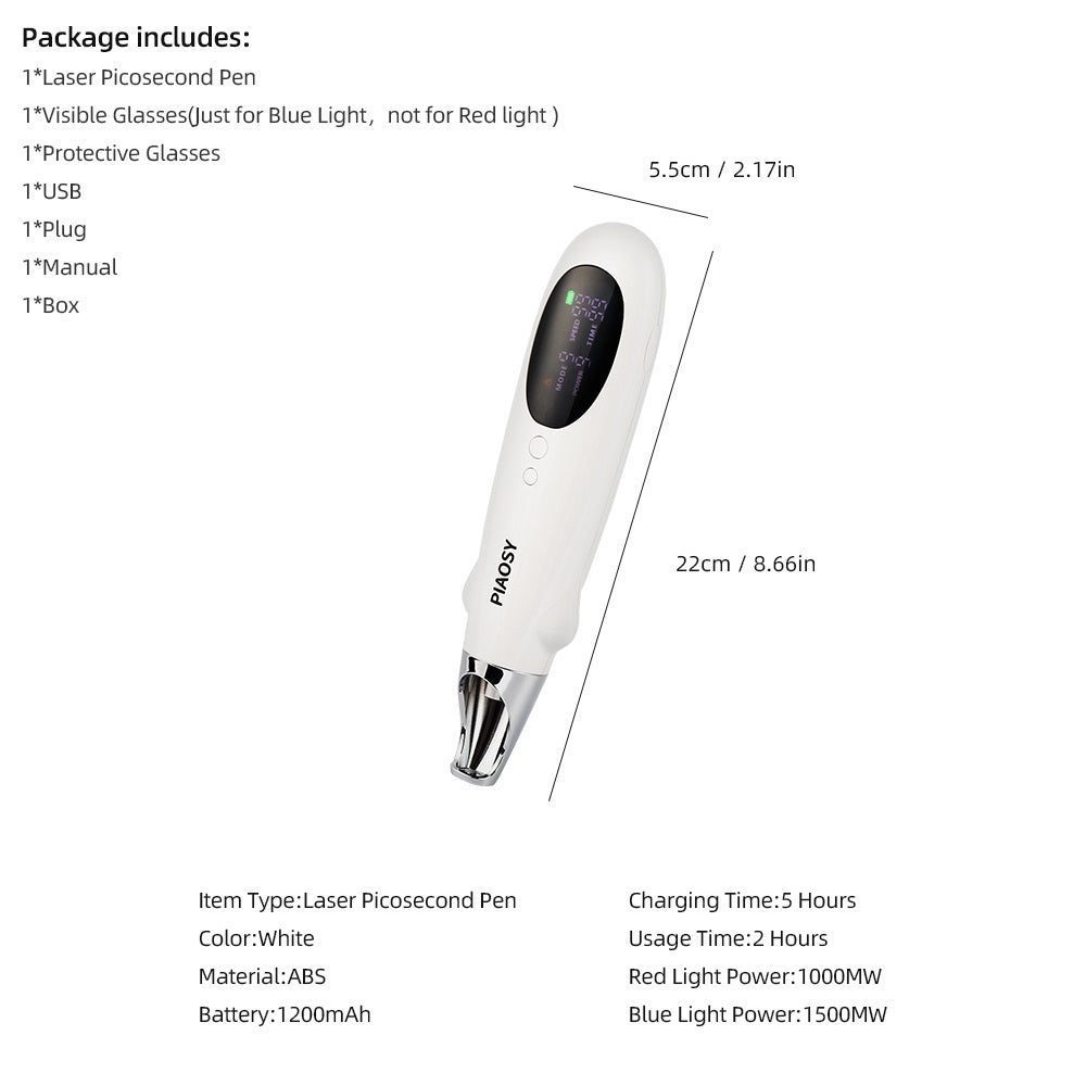 IBNUSA™ Piaosy 9+9 Laser Picosecond Pen Tattoo Freckle Mole Scar Removal Pen - Image 11
