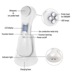 6 in 1 Ultrasonic RF & EMS Anti Aging Skin Care Facial Beauty Device-iBeautyneed