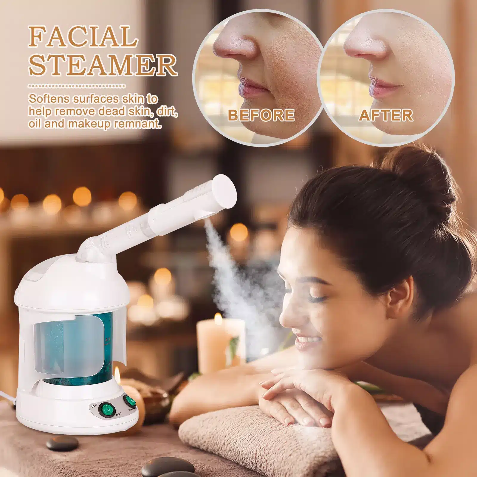 2 in 1 Hair and Facial Steamer w/ Bonnet Hood Facial Ozone Steamer - Image 4