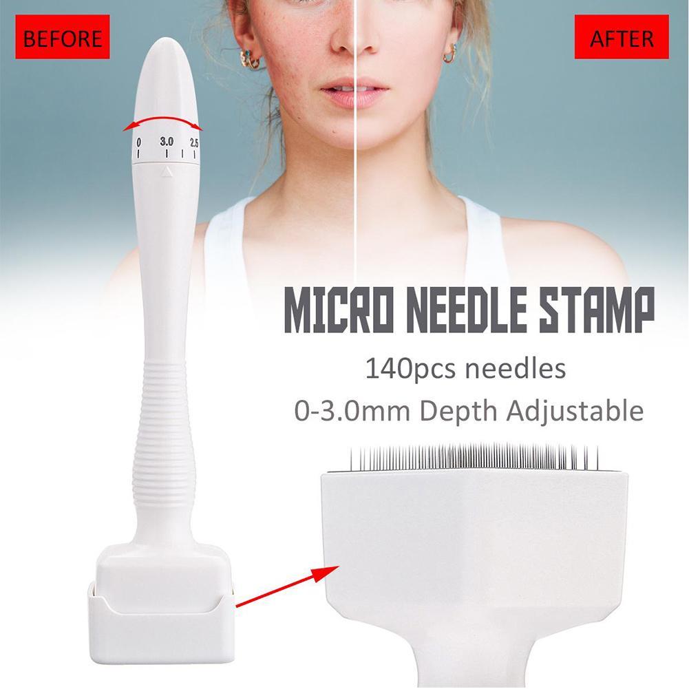 DRS 0-0.3MM Adjustable 140 Pins Stamp Microneedle Derma Roller Anti-Aging-iBeautyneed