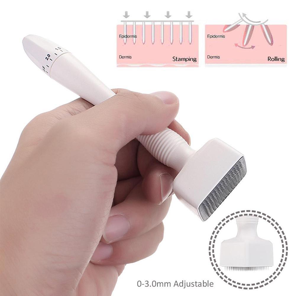 DRS 0-0.3MM Adjustable 140 Pins Stamp Microneedle Derma Roller Anti-Aging-iBeautyneed