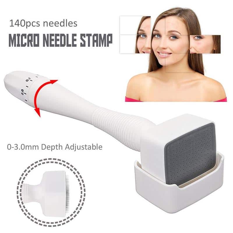 DRS 0-0.3MM Adjustable 140 Pins Stamp Microneedle Derma Roller Anti-Aging-iBeautyneed