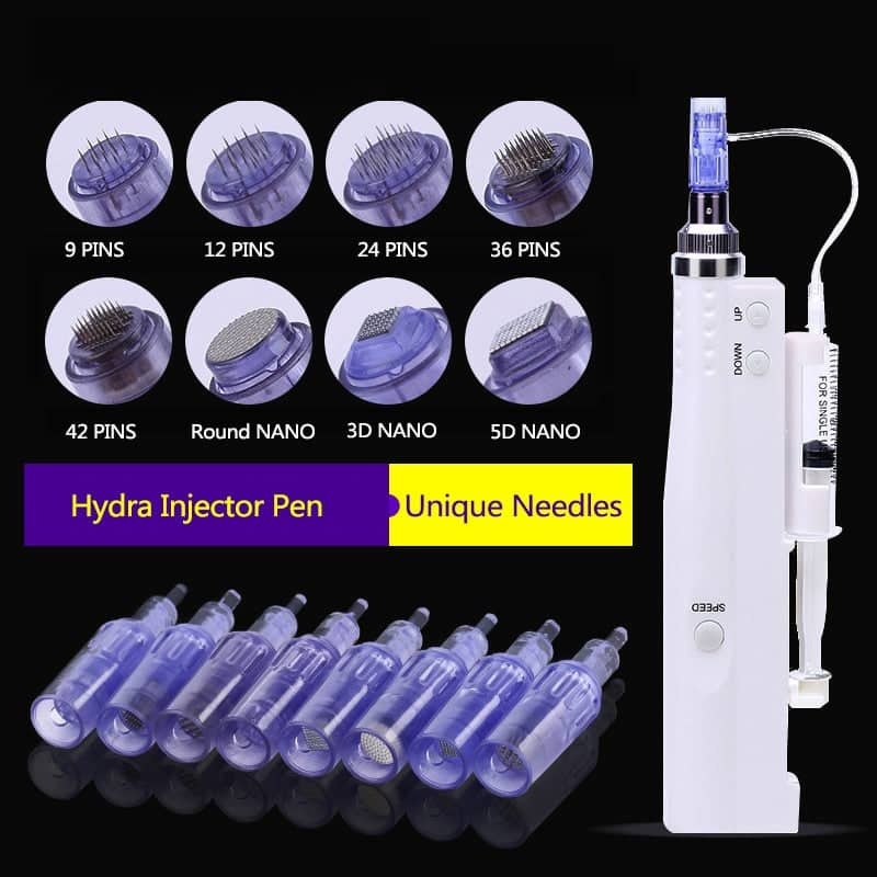 10 Pcs Microneedle Cartridges For 2 in 1 Hydra Injector Derma Pen Mesogun-iBeautyneed