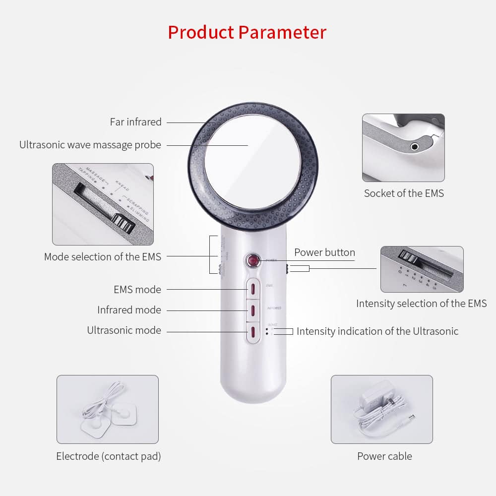 3 in 1 Ultrasonic Cavitation Cellulite Remover Massager Slimming Machine-iBeautyneed