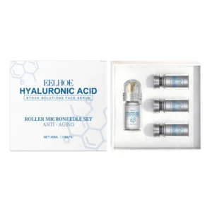 EELHOE Hyaluronic Acid Stock Solutions Face Serum with Roller Microneedle Set Moisturizing Anti-Wrinkle