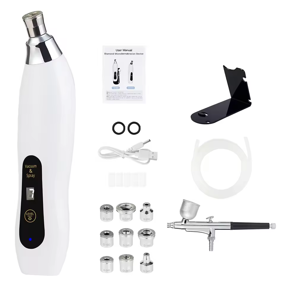 IBNUSA™ Portable Diamond Microdermabrasion Facial Peeling Exfoliation Device with Hydrating Airbrush
